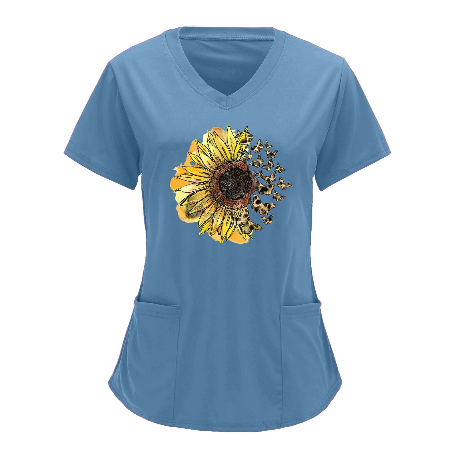 Scrubs Tops Work Tops Care Mock Wrap Classic Fit Cat Grooming Dog Grooming Uniform Tunics Scrub Top Women Workwear