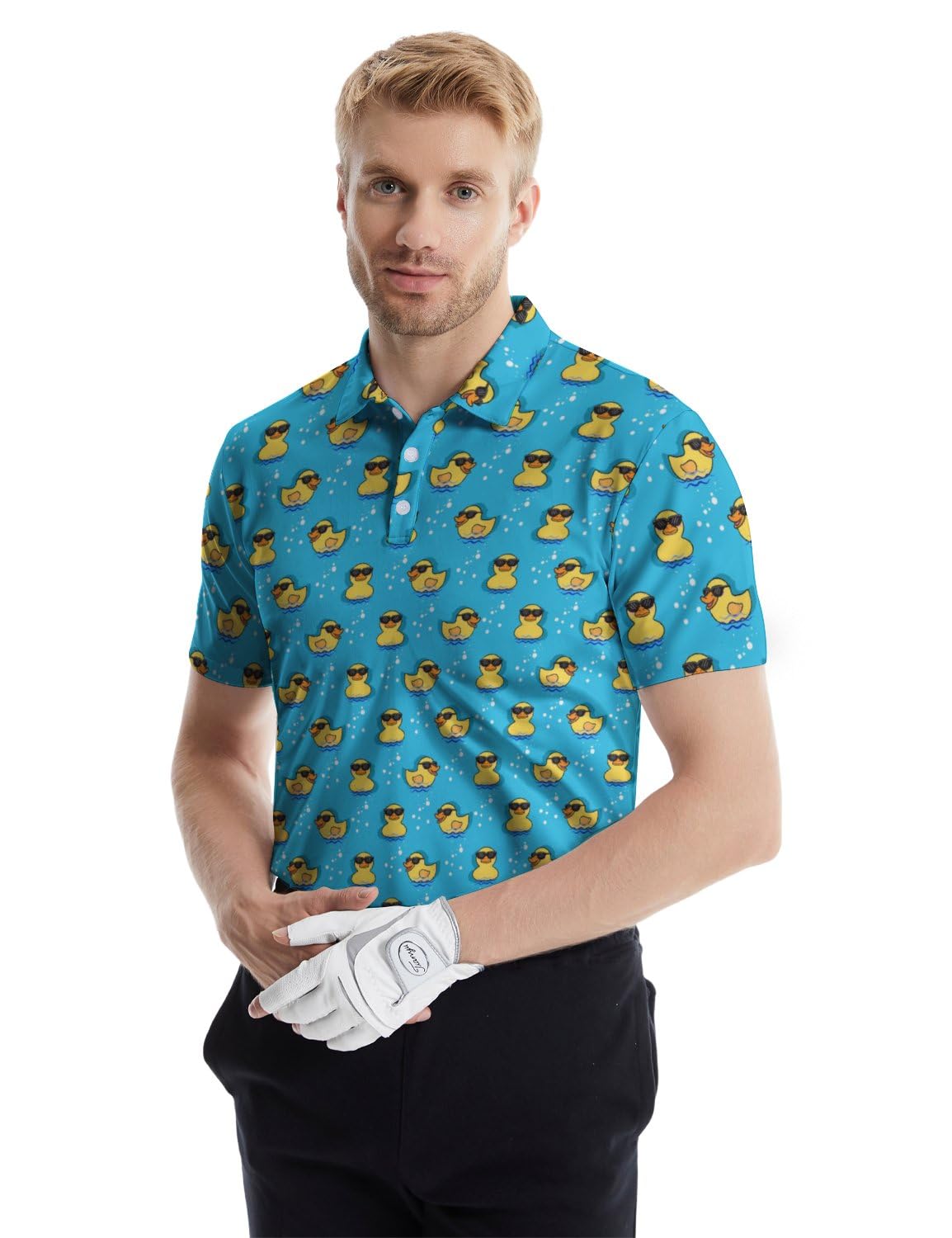 HUURAY Golf Poloshirts Lustig Herren Lustig Print Kurzarm Schnell Trocknende Poloshirt Hawaii Poloshirt Golf Outfit | Lustiges, feuchtigkeitsableitendes Golf-Shirt, schnelltrocknend, kurzärmelig, atmungsaktiv, lässiger Druck, Poloshirt