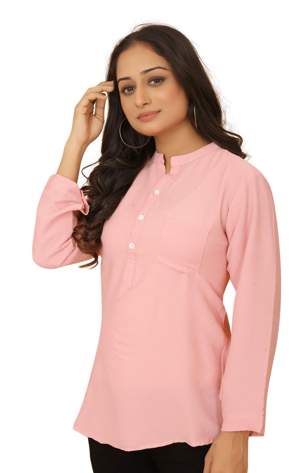 Tops for Women Westerns Cotton Full Sleeve Tunic Tops for Jeans Stylish Office Wears Casual Shirt Kurti Indo Western Long Shirt Formal Top for Women-picture-31
