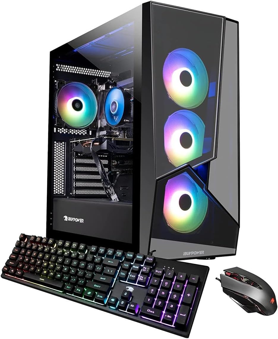 iBUYPOWER Pro Gaming PC Computer Desktop SlateMR 291i (Intel i7-12700F 2.1 GHz, GeForce RTX 3060 TI 8GB, 16 GB RGB DDR4 RAM, 1 TB NVME SSD, WiFi Ready, Windows 11 Home)