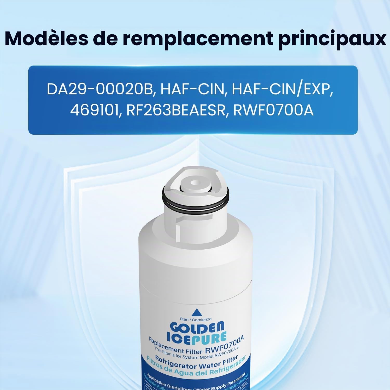 GOLDEN ICEPURE Filtre à eau pour réfrigérateur Compatible Avec Samsung DA29–00020B, DA29–00020 A, haf-cin/EXP, 46–9101 blanc, 3 pièces