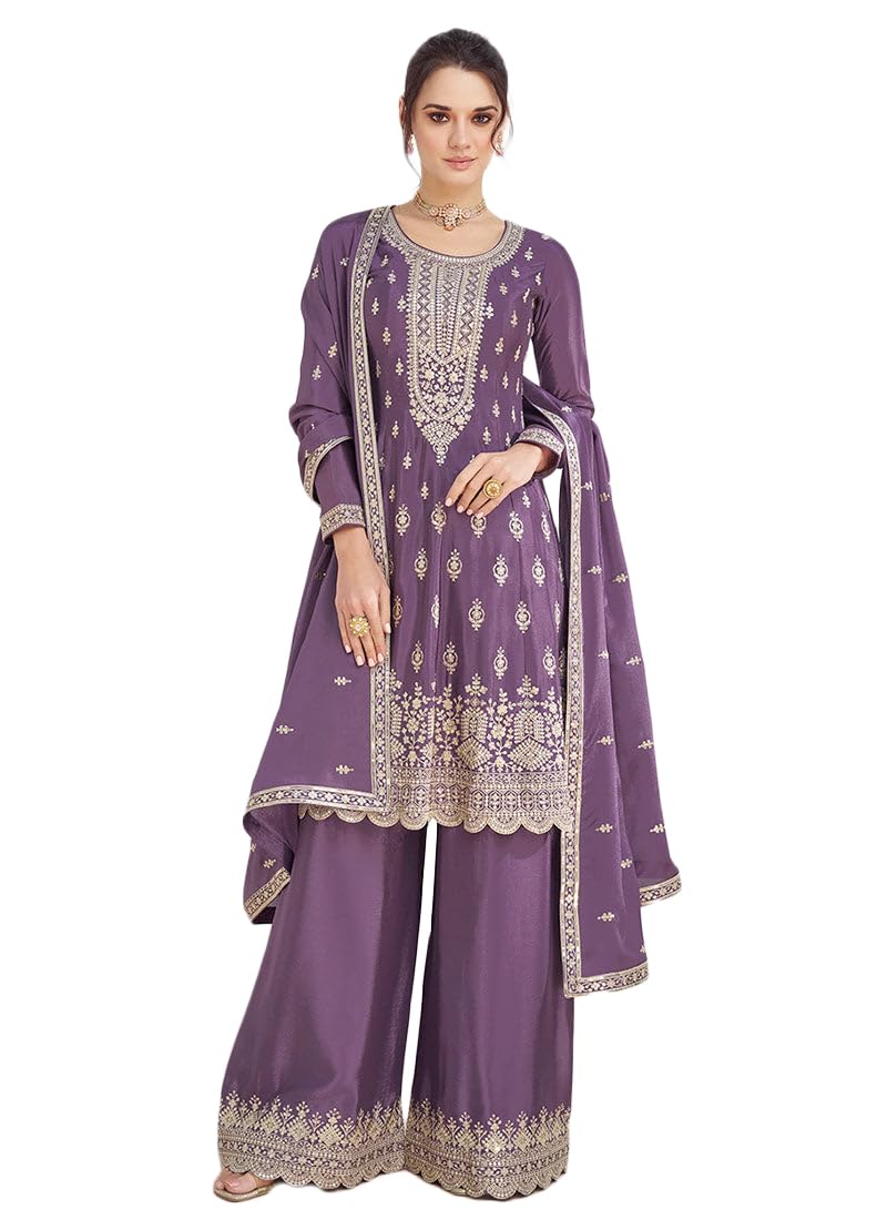 miss ethnik Women's Chinon Stitched Top With Stitched Chinon Bottom and Chinon Dupatta Full Sleeve Embroidered Anarkali Kurta (ME-1167)-picture-28