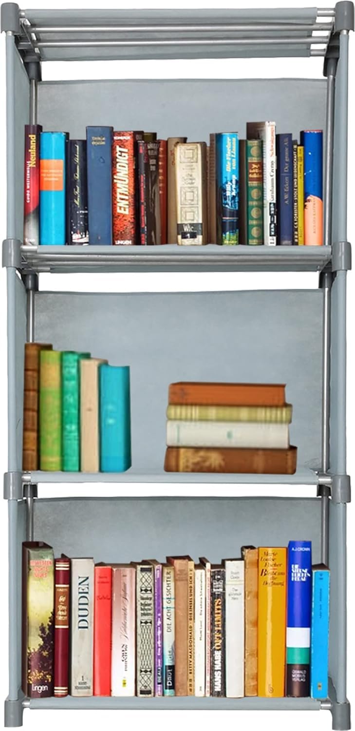 Multipurpose Foldable Open Bookshelf Storage Shelf for Study Room Home Office Plastic Semi-Open Book Shelf-image-1