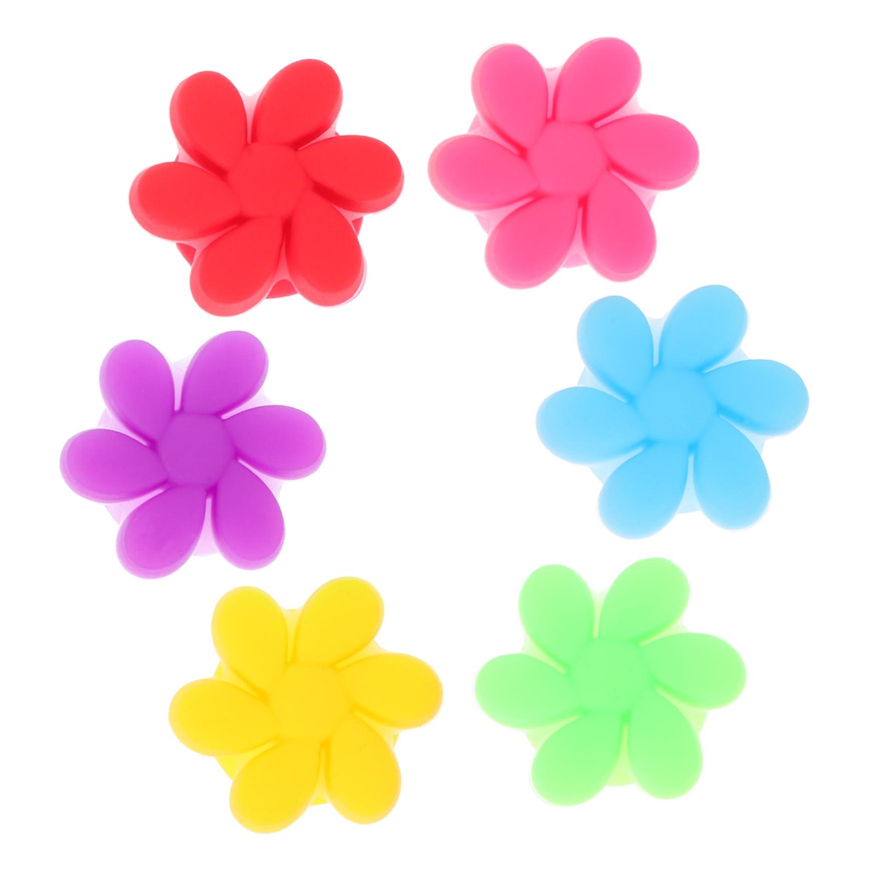 Ciieeo 6pcs Silicone Drink Markers Wine Glass Charms for Easy Identification at Parties Reusable Cup Tags Fun and Chic Design for Home and Bars