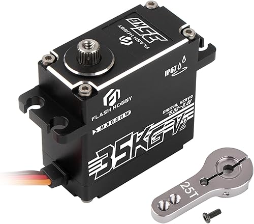 FLASH HOBBY Servo digital RC de 77.2 lbs de 8.4 V de alto par servo con IP67 impermeable para escala 18 110 RC Crawler coches, camiones, barcos y