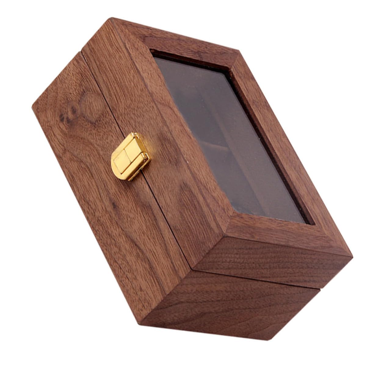 Boîte rangement montre bois marron antichoc verrouillable élégante