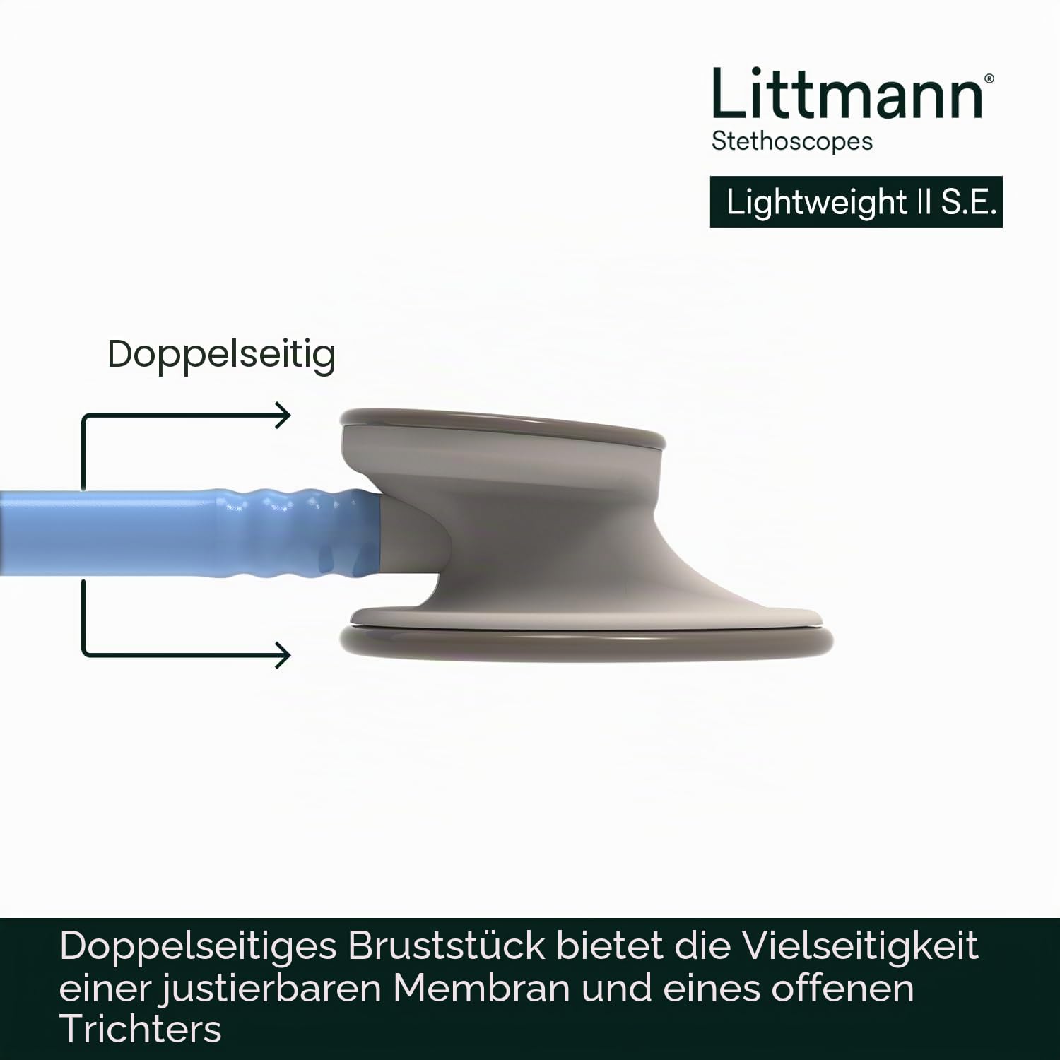 3M Littmann Lightweight II S.E. Stethoskope, 2454, hellblauer Schlauch, 70 cm, 1 Stück