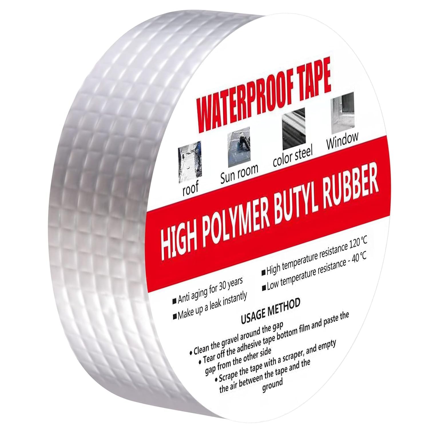 Super Strong Adhesive Waterproof Permanent Repair Aluminum Butyl Tape Rubber Foil Suitable for Roof Leak, surface Crack, Window Sill Gap, Boat Sealing, Home Renovation (5cm x 5cm- Pack of 1) (B0CR75RS2L) Amazon Price History, Amazon Price Tracker