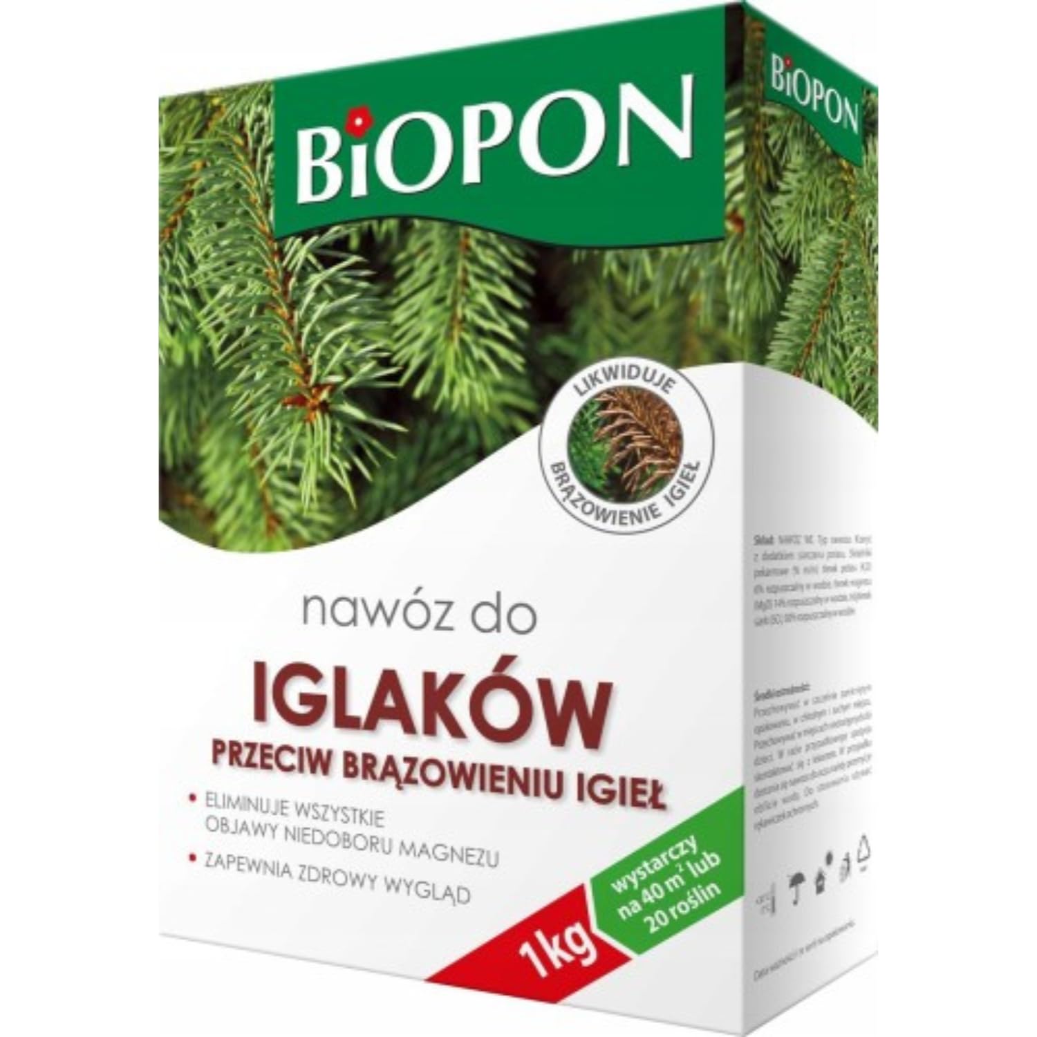 BOPON Nawóz do iglaków przeciw brązowieniu igieł granulat 1 kg