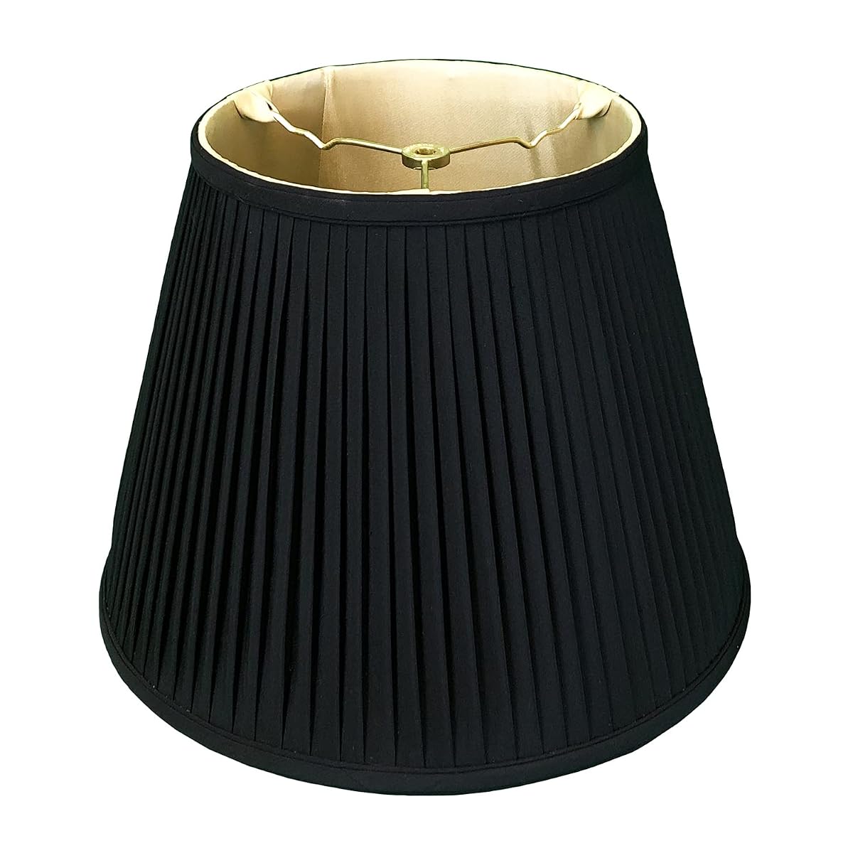Royal Designs, Inc Deep Empire Side Pleated Basic Lamp Shade, Black With Gold,