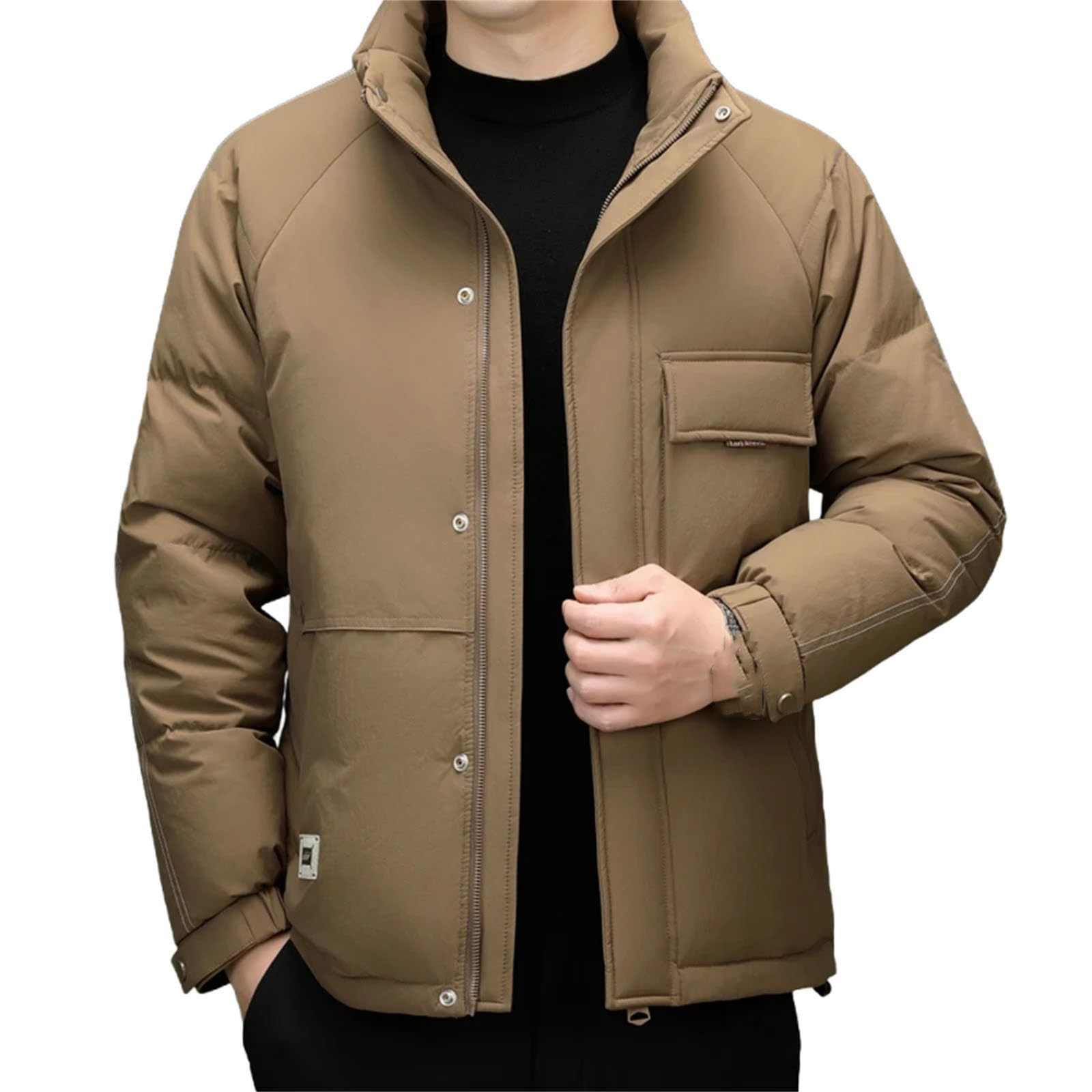 Doudoune blanche homme légère et coupe-vent veste d'hiver décontractée