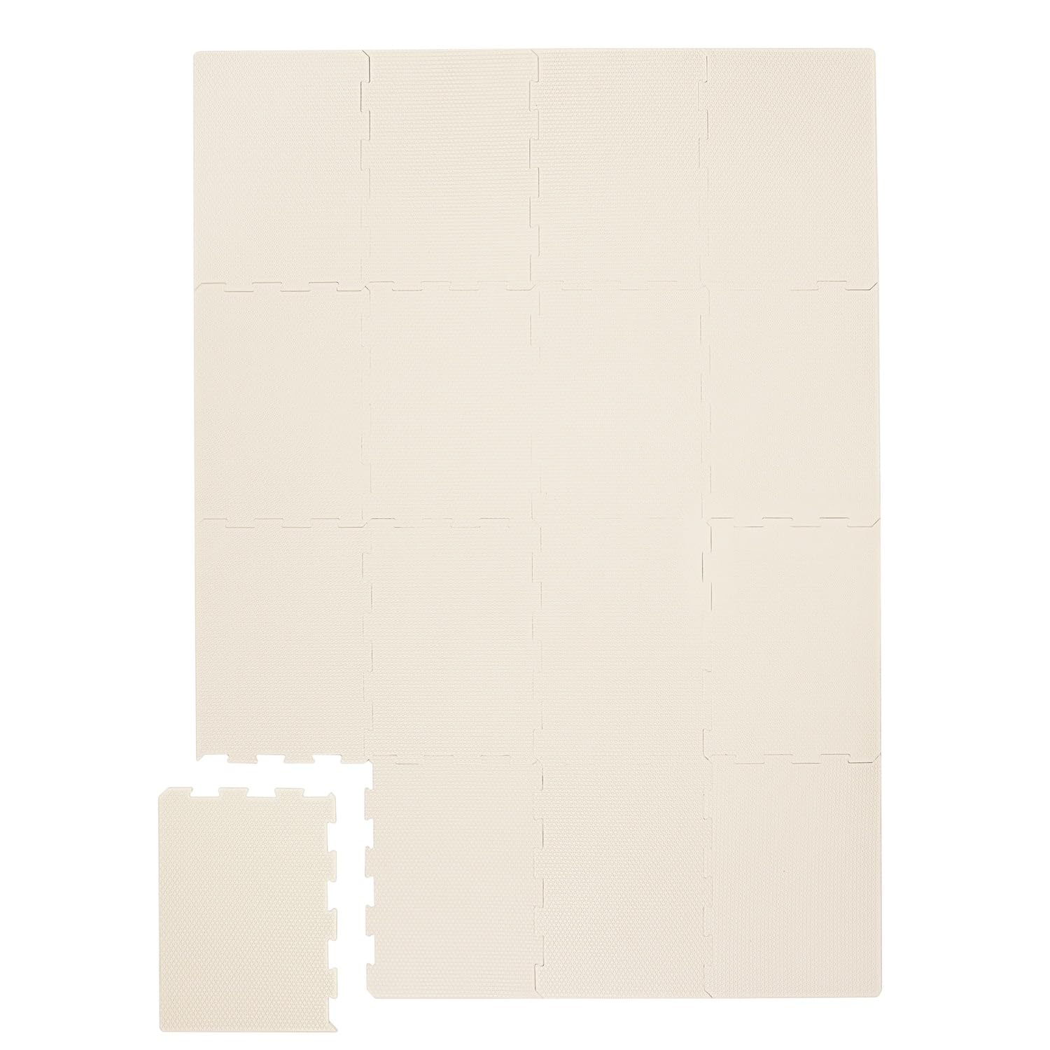 3 Sprouts - Tappetino puzzle 3 Sprouts per bambini - Tappetino da gioco per bambini con colori tenui e stampe - Colori neutri per giocare e imparare - Crema