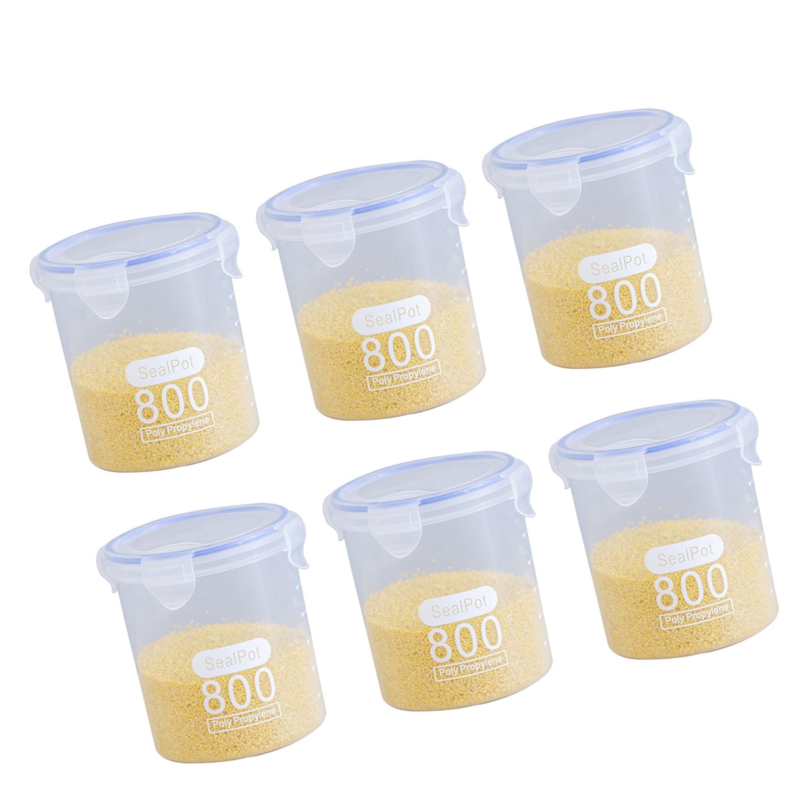 Mekalero Stackable Transparency Food Containers Leakproof Canisters for Rice Beans Storage Kitchen Gadget Seal Containers
