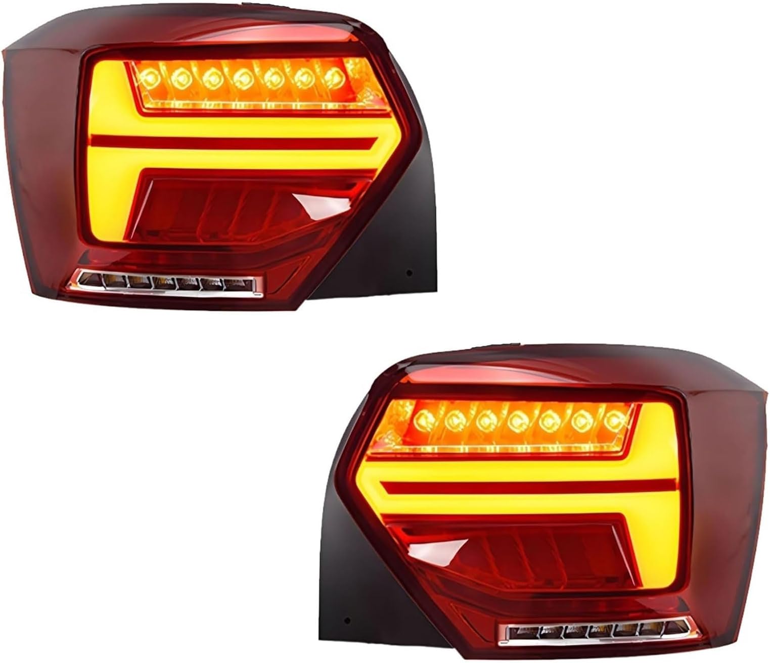 Car Tail Light Assemblies for VW Polo Plus 2019 2020 2021 2022 2023,LED Tail Lights Brake Lamp Replacement Taillights Rear Brake Lamp Taillight Rear Reverse Stop Brake