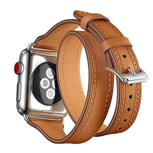 Maxjoy Pulseira compatível com Apple Watch, 38 mm, 40 mm, pulseira de substituição de couro macio com fecho de metal compatível com Apple iWatch SE Series 6 5 4 3 2 1 Sport Edition, marrom