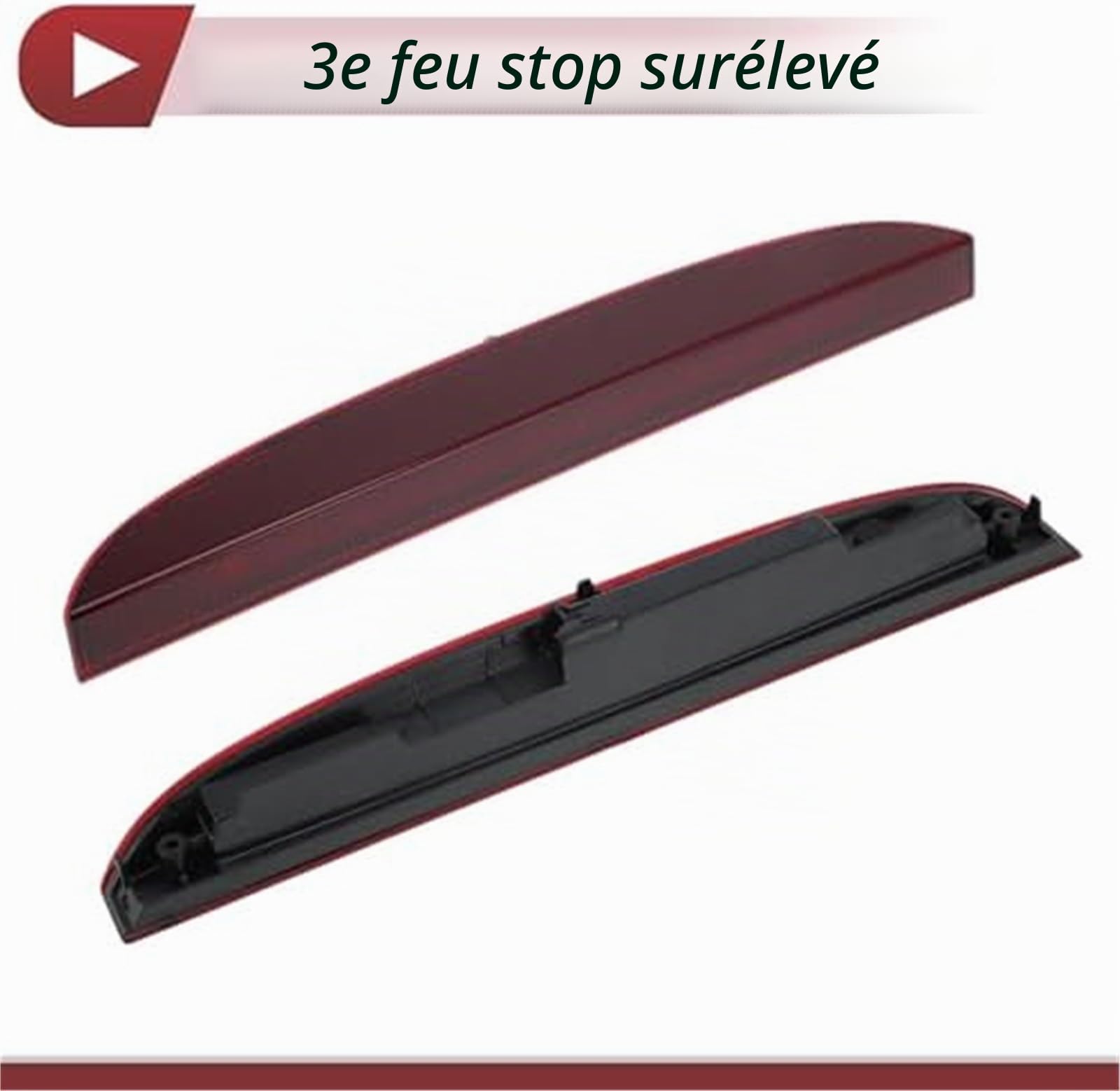 Troisième feu stop, pour Renault pour Clio Ii 1998-2006 No.7700410753 Rouge 3ème monté étanche arrière niveau central 1 Troisième ensemble de frein