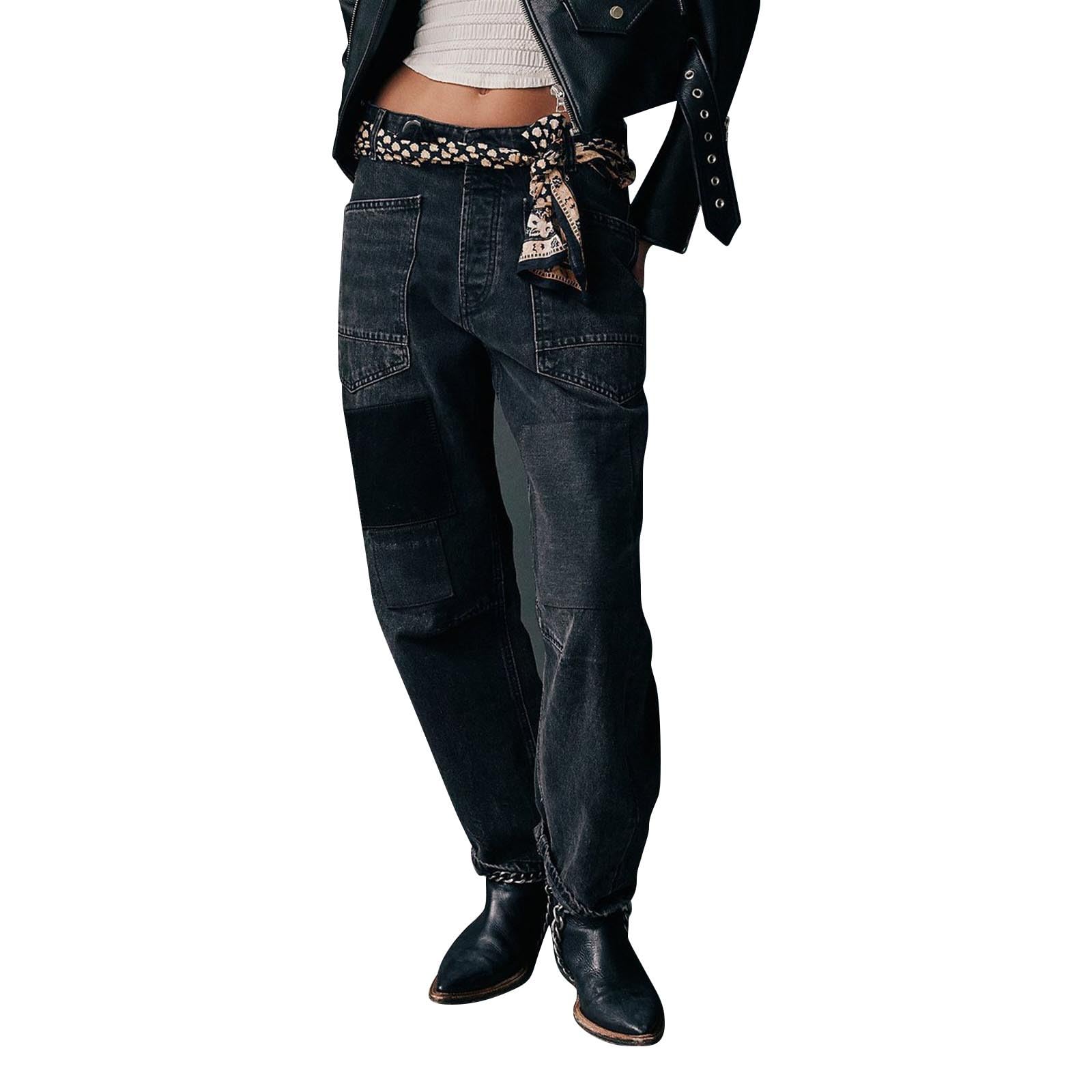 Generisch Damskie dżinsy, krótkie dżinsy skinny, wysoki stan, baggy, prosta długość, 28 grubych igieł do maszyny do szycia, nadają się do noszenia w czasie wolnym i do domu