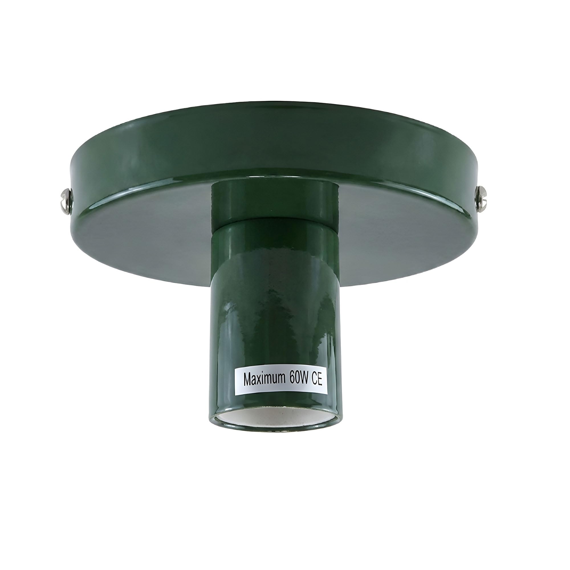 DC VOLTAGE Industrial-Semi Flush Mount Ceiling Light E27 Easy Fit Metal Ceiling Light Fitting Green Small Fixture for Living Room Bedroom Home Décor