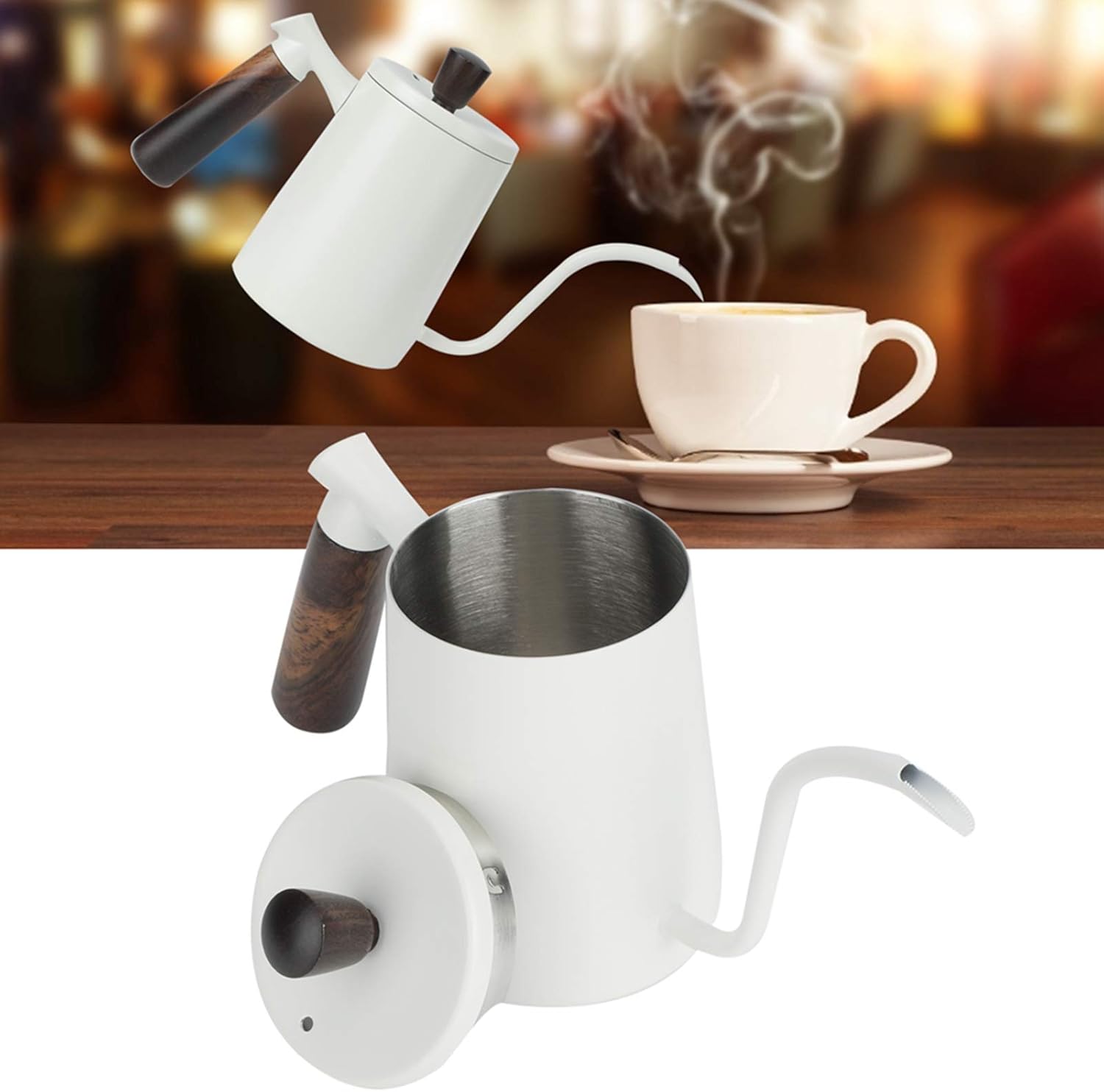 Gooseneck Coffee Kettle, Stainless Steel Pour Over Coffee Pot, 700ml Portable Drip Kettle with Precise Spout, Ideal for Home Cafe & Barista Use, 304 Material (#1)