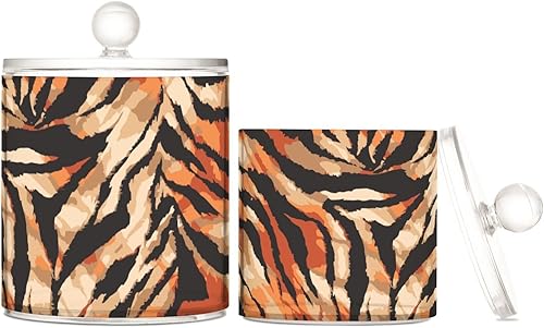 Zebra Tiger Stripes Jars with Lids Canister Jar Bathroom Containers Small Jars Cotton Round Holder for Dorm Room Essentials for College Students