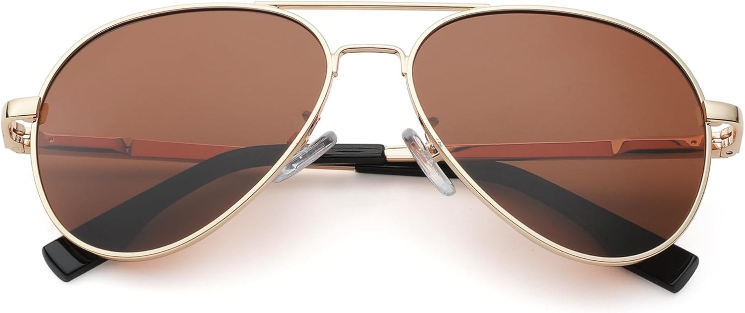 COASION Polarized Aviator Sunglasses for Juniors Small Face Women Men Vintage UV400 Protection Shades - Image 5