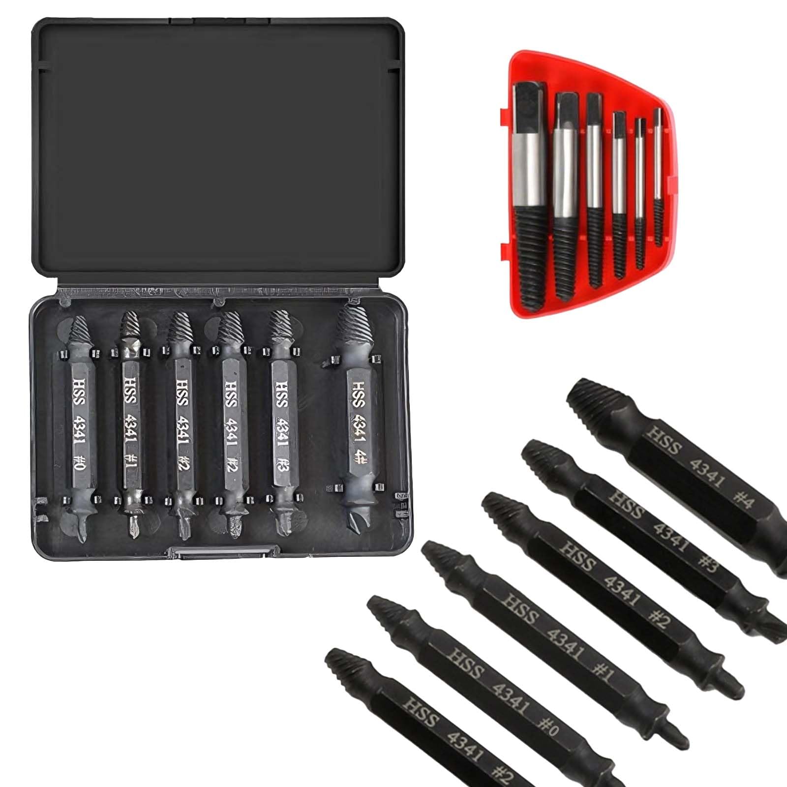 Set di 11 Estrattori per Viti Spanate e Danneggiate, 5 Estrattori a Spirale e 6 Estrattori a Doppia Testa, Kit per Rimuovere Viti e Bulloni, Compatibile con Trapano, Strumento Universale per