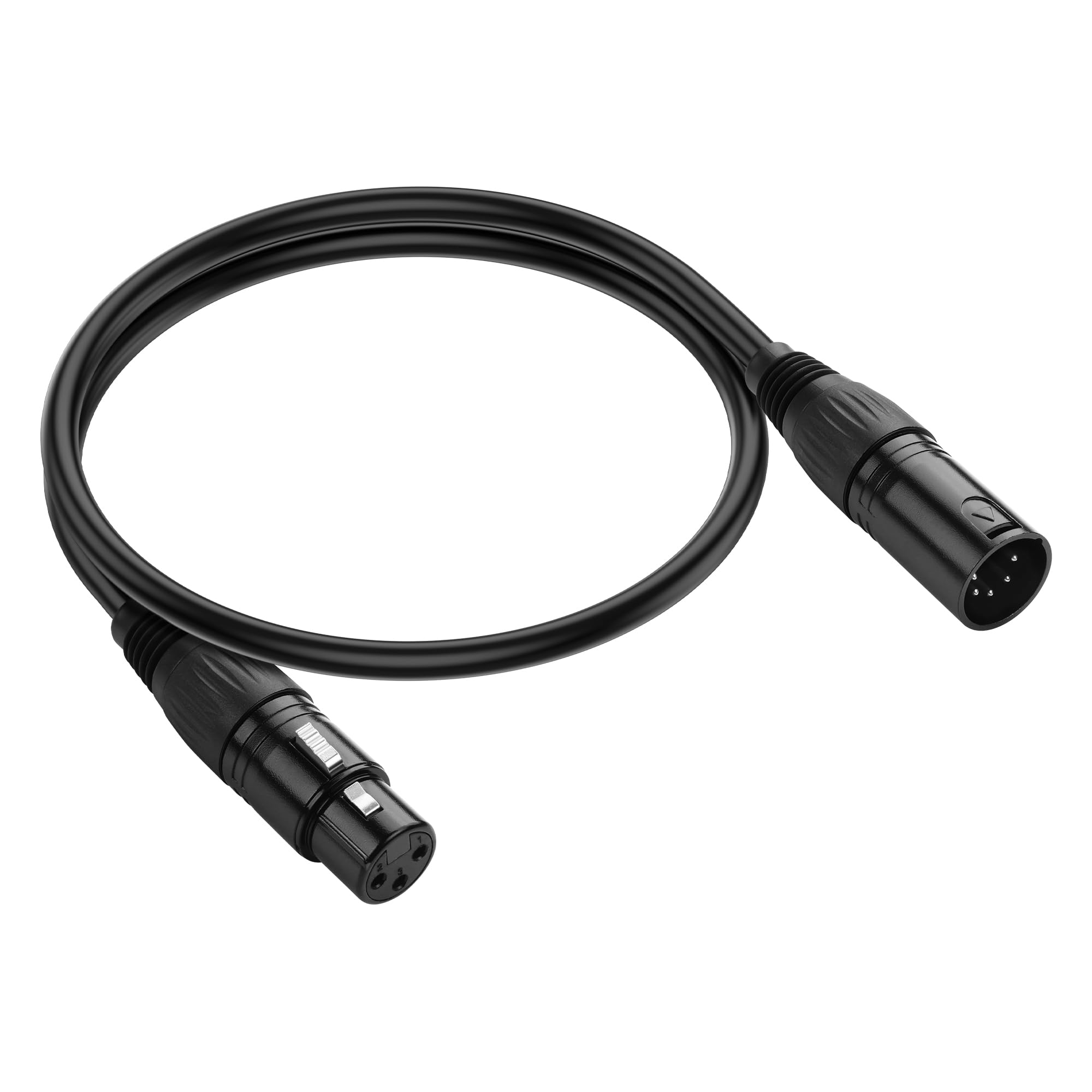 PNGKNYOCN XLR 3 Pin Female to 5 Pin Male DMX Cable,DMX512 Lighting Adapter Cord for DMX Stage Lighting Dimmer Console(0.5M)