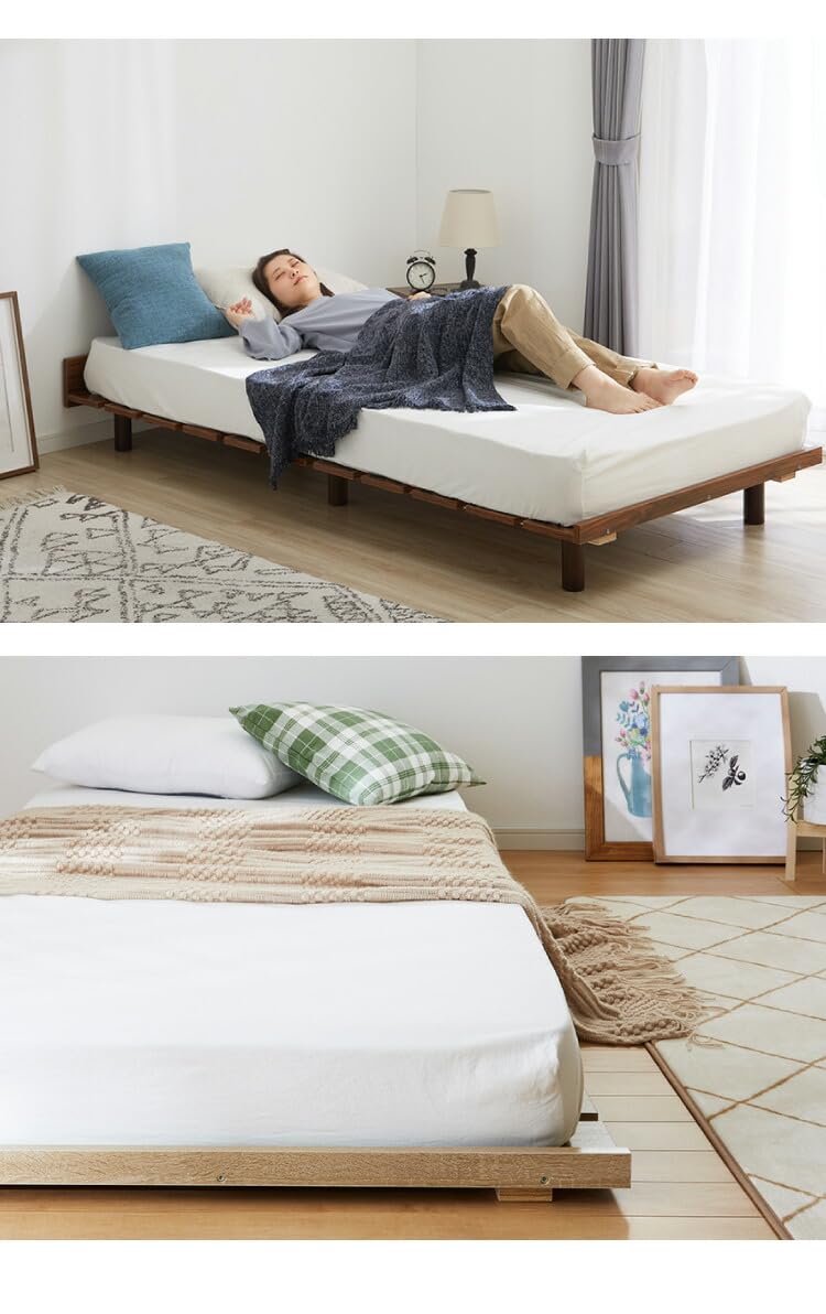 Amazon｜フロアベッド すのこベッド シングル フレームのみ 高さ3段階