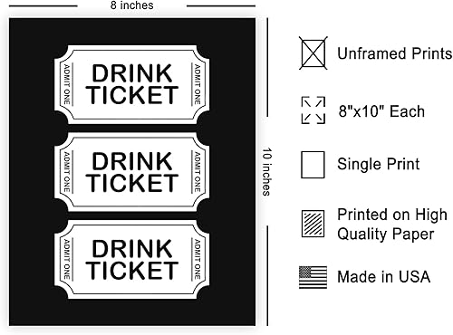 Miniatura 2 de Poster Master Impresión de boletos de bebida  Póster retro de alcohol  Arte moderno de carrito de bar  Diseño de pared Preppy y moderno  Arte