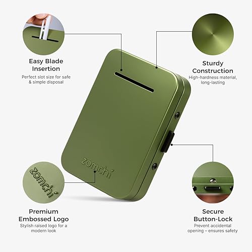 Miniatura 6 de ZOMCHI Banco de cuchillas de afeitar para cuchillas de afeitar de seguridad de doble filo, contenedor de eliminación compacto para almacenamiento y