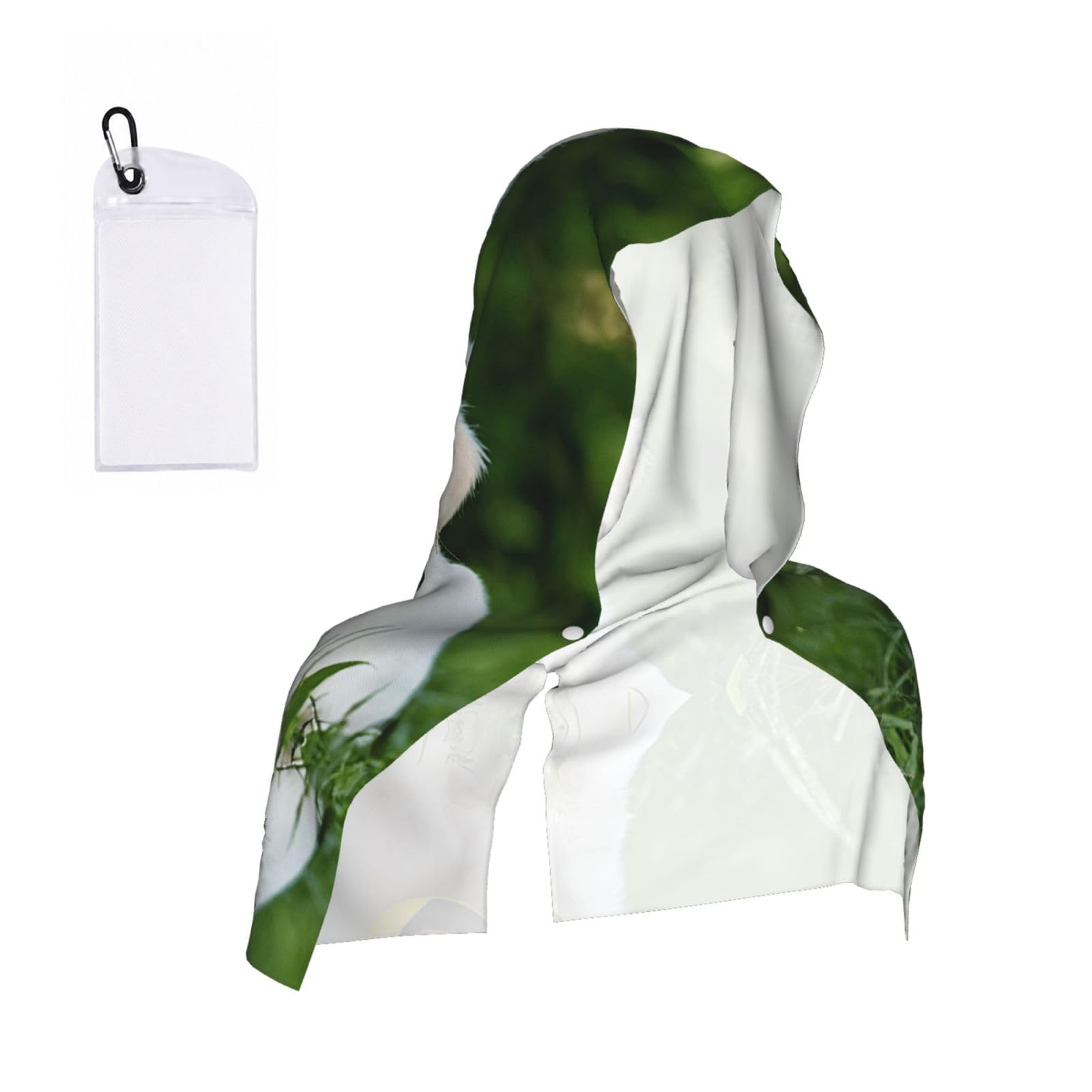 WXWJSHMGC Bichon Frise Dog Print Cooling Hoodie Towel, Cooling Towels For Neck And Face Sun Protection Instant Cool Hoodie(Sport/Camping/Work Out/Hot Weather)