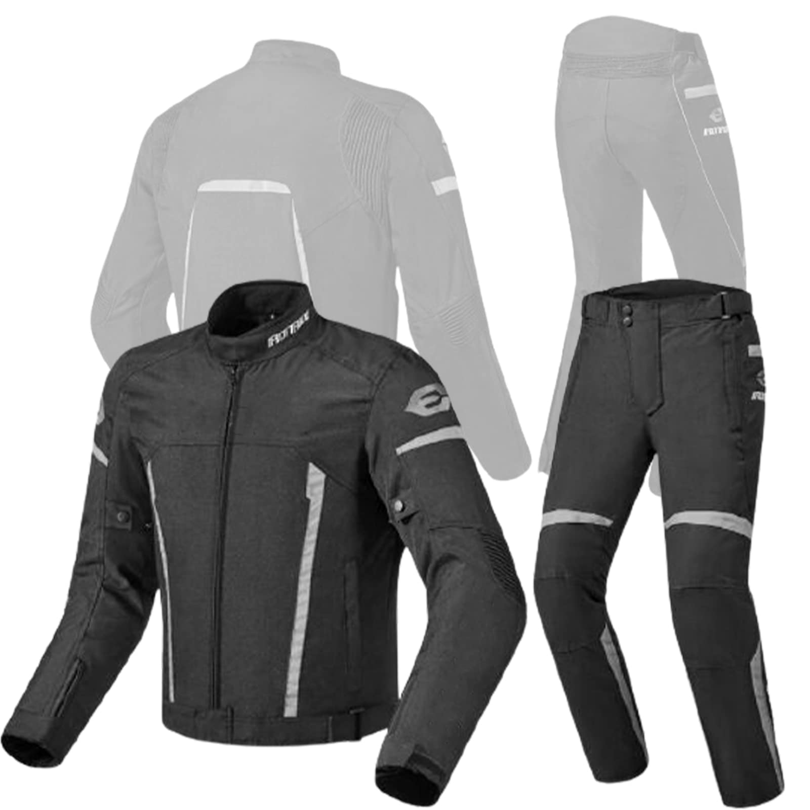 Motorrad-Jacken- und Hosen-Sets Herren Wasserdichtes REIT-Renntrikot Atmungsaktive Schutzausrüstung mit Abnehmbarer CE-Panzerung