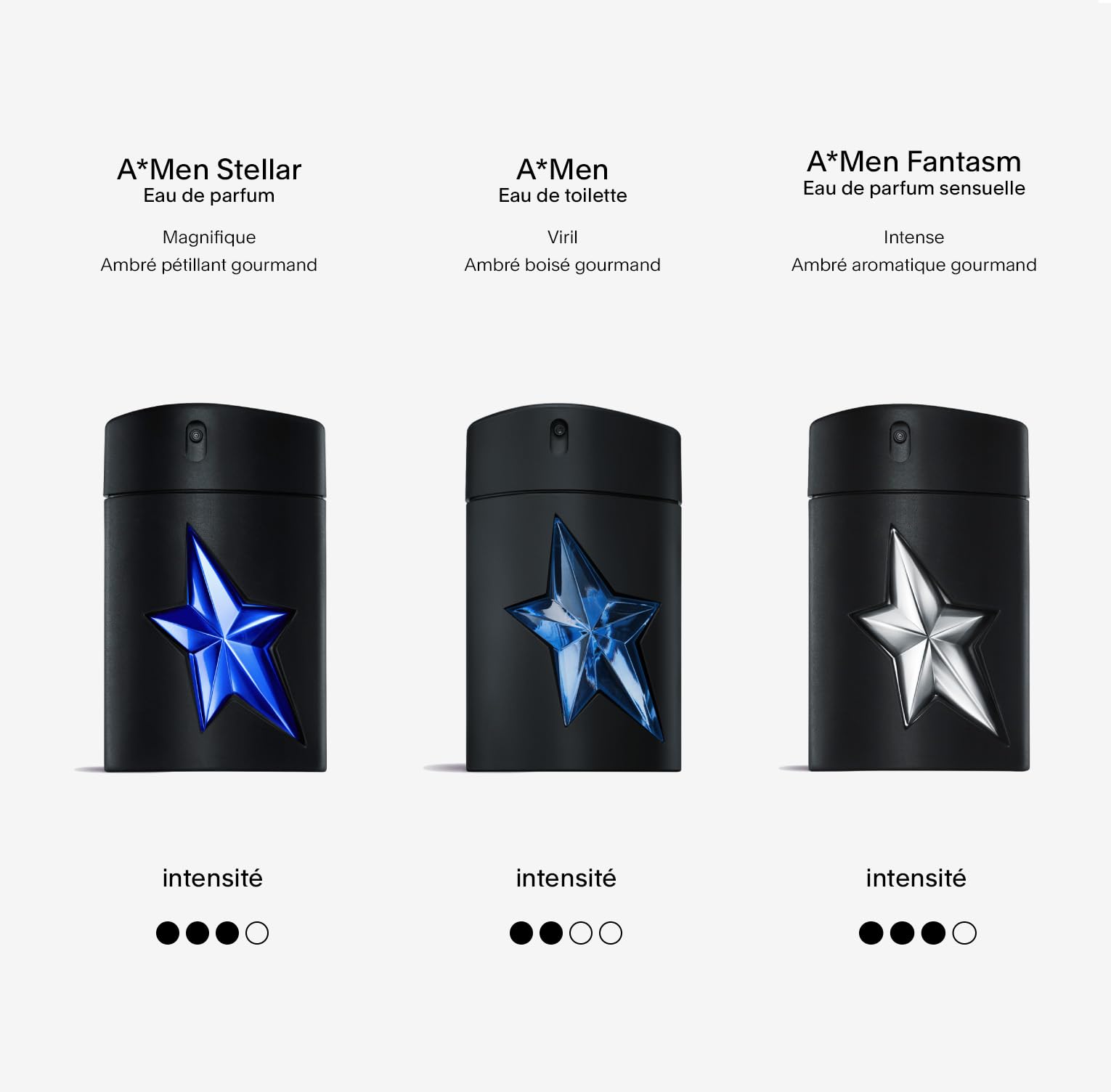 MUGLER A*MEN STELLAR Eau de Parfum Lumineuse Rechargeable pour Lui, Parfum pour Homme, Boisé Ambré Aromatique, Fragrance à la Pistache, Bergamote et Lavandin, 100 ml