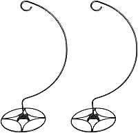 Ashman 46-Inch Shepherd Hook Stand 2-Pack - Heavy-Duty Black Powder-Coated for Flower Baskets, Bird Feeders, Lanterns Indoor/Outdoor