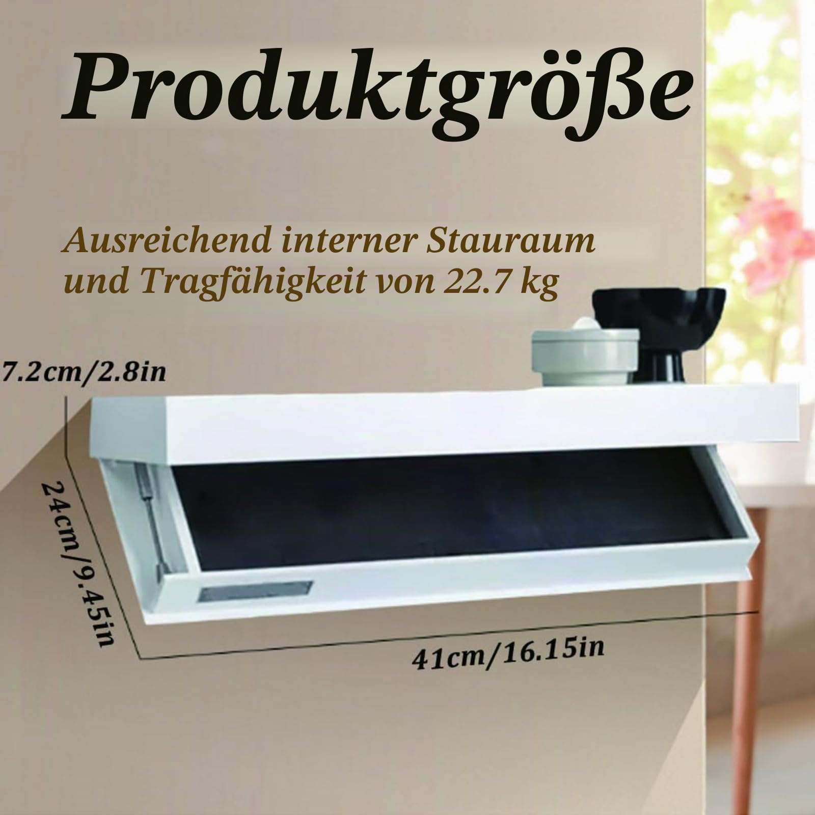 Versteckter Regaltresor – Versteckte Möbel mit Geheimfach für Zuhause oder Büro Aufbewahrung (weiß) – Stilvolles Wandregal für diskrete Sicherheit und Nization