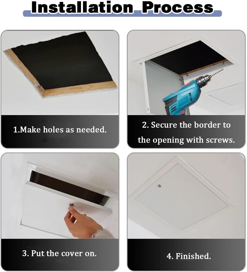 Access Cover Panel, Thicken 1mm Aluminum Alloy Access Doors for Drywall and Ceiling with Screwdriver Latch, Wall Hole Cover Decorative Hidden, White(14x20in(350x500mm))