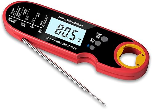Review Humdax Instant Read Meat Thermometer for Cooking, 2022 Digital Meat Thermometer with Probe, IP67 Waterproof and Backlight, Food Thermometer for Grilling BBQ, Baking, Liquids, Candy & Air Fryer