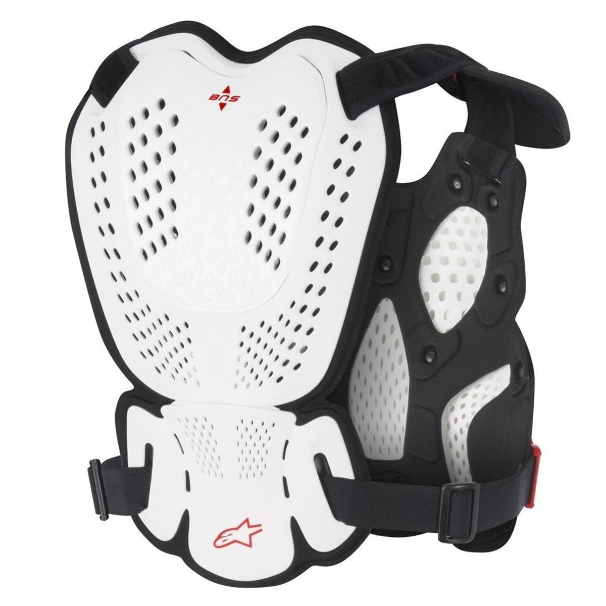Alpinestars Brustpanzer A-1 Weiß/Schwarz/Rot