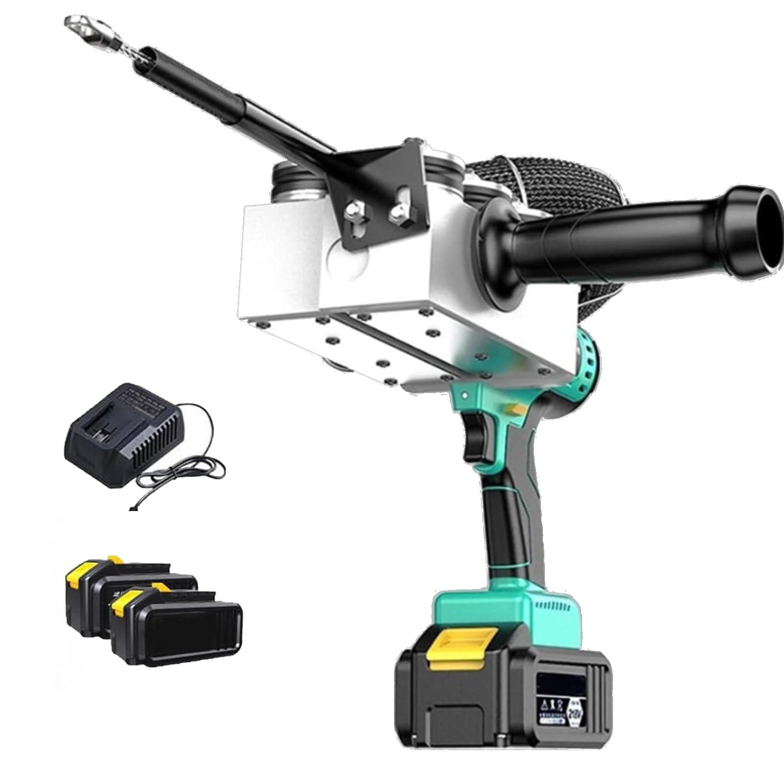 Lithium Battery Threading Machine, Electrician Wire Threader, Hidden Lithium Battery Automatic Wire Puller, Through-Wall Wire Threader, 40m/Min Home Outdoor,2*Battery-15Sections