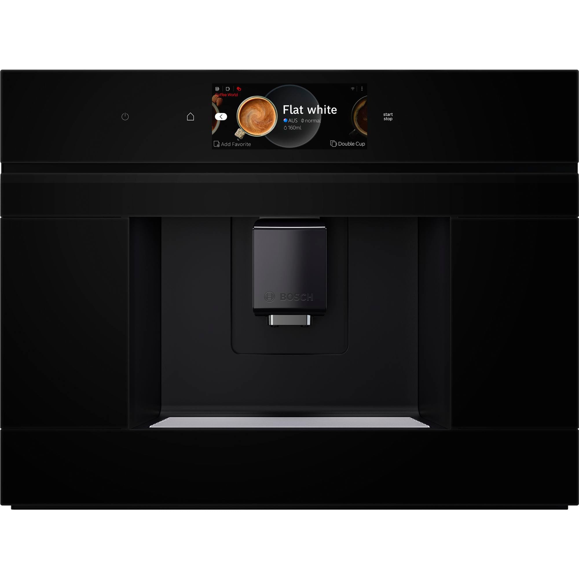 Bosch CTL7181B0, Serie 8 Smarter Einbau-Kaffeevollautomat, 45,5 x 59,4 cm, TFT-Touchscreen, Sehr leises Ceram Drive Mahlwerk, autoMilk Clean Selbstreinigung, 2,4 L Wassertank, Schwarz