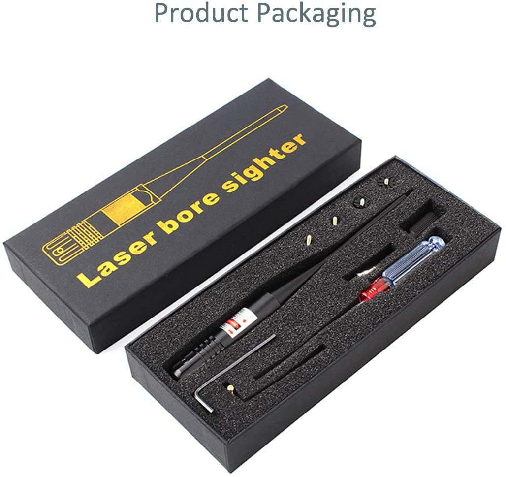 KinZon Bore Sighter Kit mirino laser per mirino rosso da 0,22 a 0,50 calibro 9 mm Accessori per mirino per pistola softair, caccia