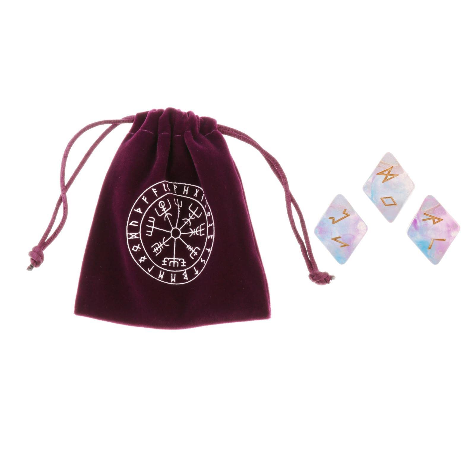 TISHITA 6 Dadi Divinatori Resistenti E Squisiti per Giochi Da Tavolo, Stile 3, con Sacchetto, 6 pezzi
