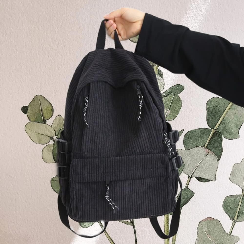 Kawaii Cute Aesthetic Fuzzy Fluffy Plush Sherpa Fleece Corduroy Backpack Rucksack Daypack School Teen Girls Children Women (blue) Large - Image 7