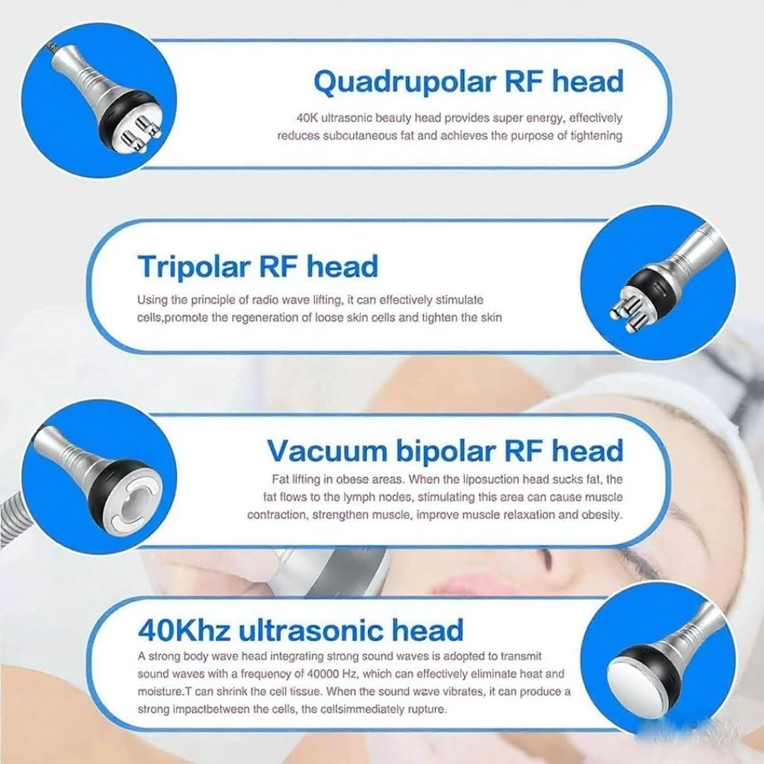Radiofrecuencia Facial Corporal Reafirmante Dispositivo profesional de facial, máquina de de 40 kHz para reafirmar la piel del rostro y los ojos, antiarrugas y lifting, herramienta de bellez