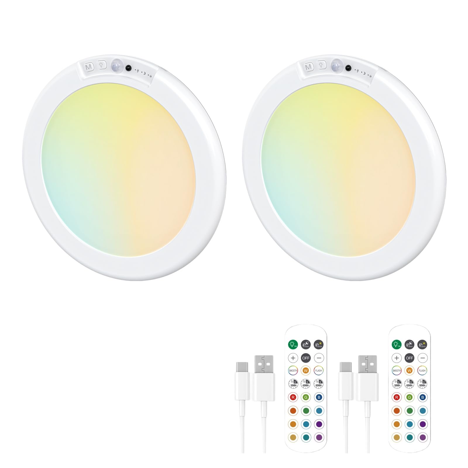 DSISJI Rechargeable Motion Sensors Ceiling Light Lighting Fixture None Wiring Needed LED Night Light for Indoor Spaces LED Night