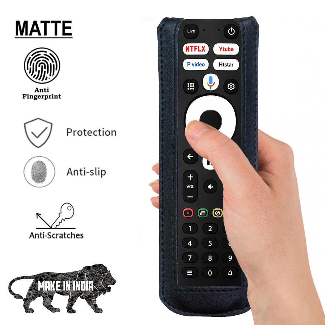 Zaoma Flip Case Cover Compatible for Remote of Airtel Xstream IP TV Remote Control Suitable for Smart Xstream IPTV Set Top Box Remote Control PU Leather Cover Holder (Black) — Amazon image 5