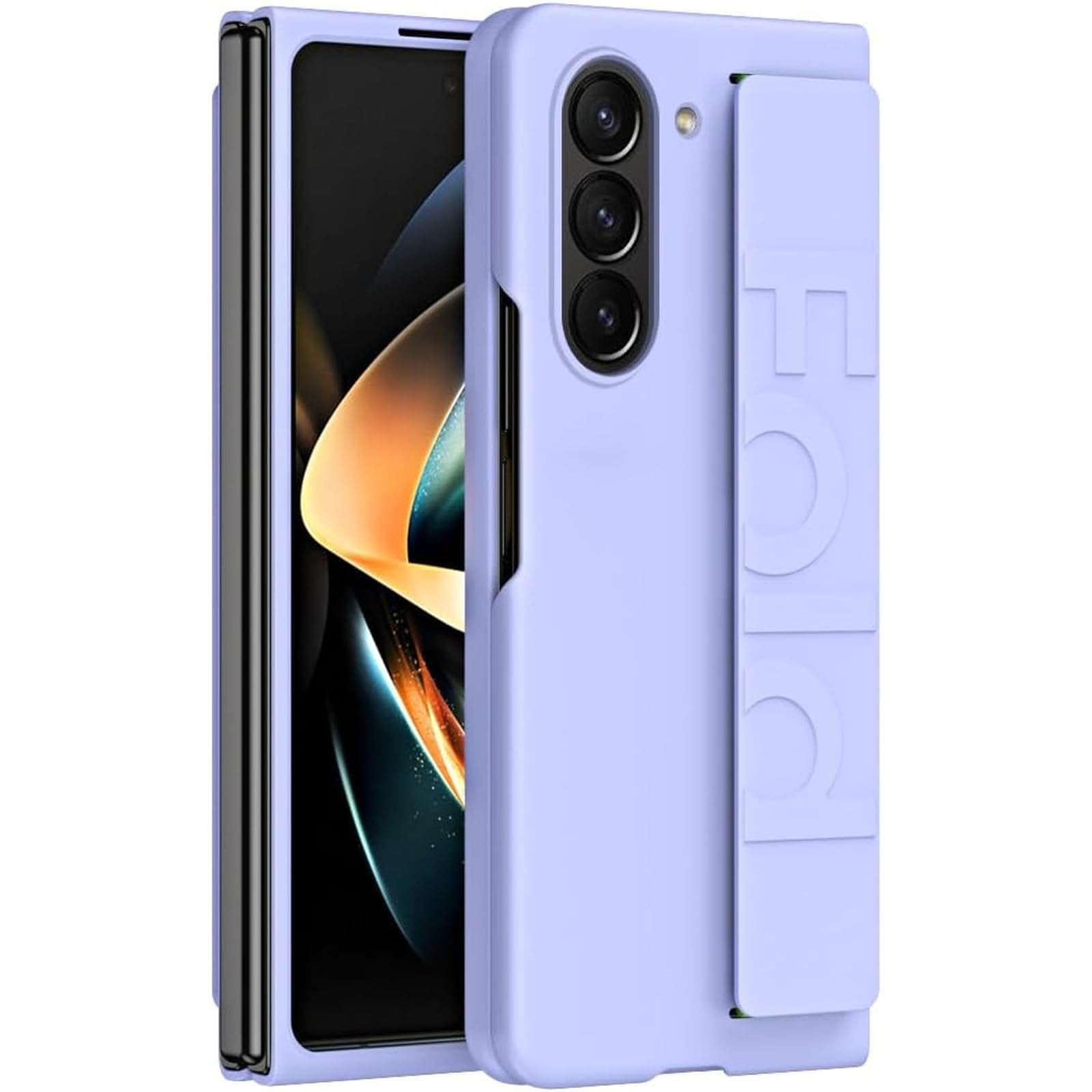 EKSED Custodia per Telefono Custodia con cavalletto per Samsung Galaxy Z Fold 5 5G Cover con Impugnatura in Silicone, Custodia Protettiva per Tutto Il Corpo con Cinturino per Dito Design Portatile