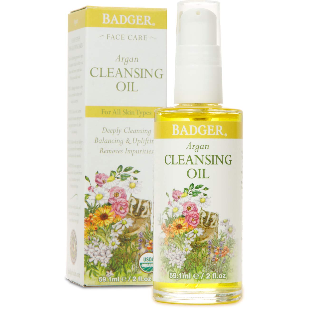 BADGERArgan Face Cleansing Oil 59.1 Ml, 2 Fl.Oz