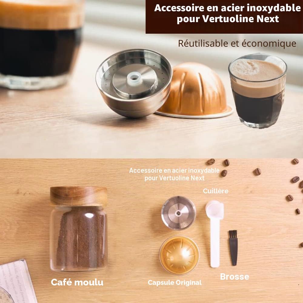 Sesama Vertuo Series Porte-capsules de café réutilisable en acier inoxydable Compatible uniquement avec Vertuo Next Machine