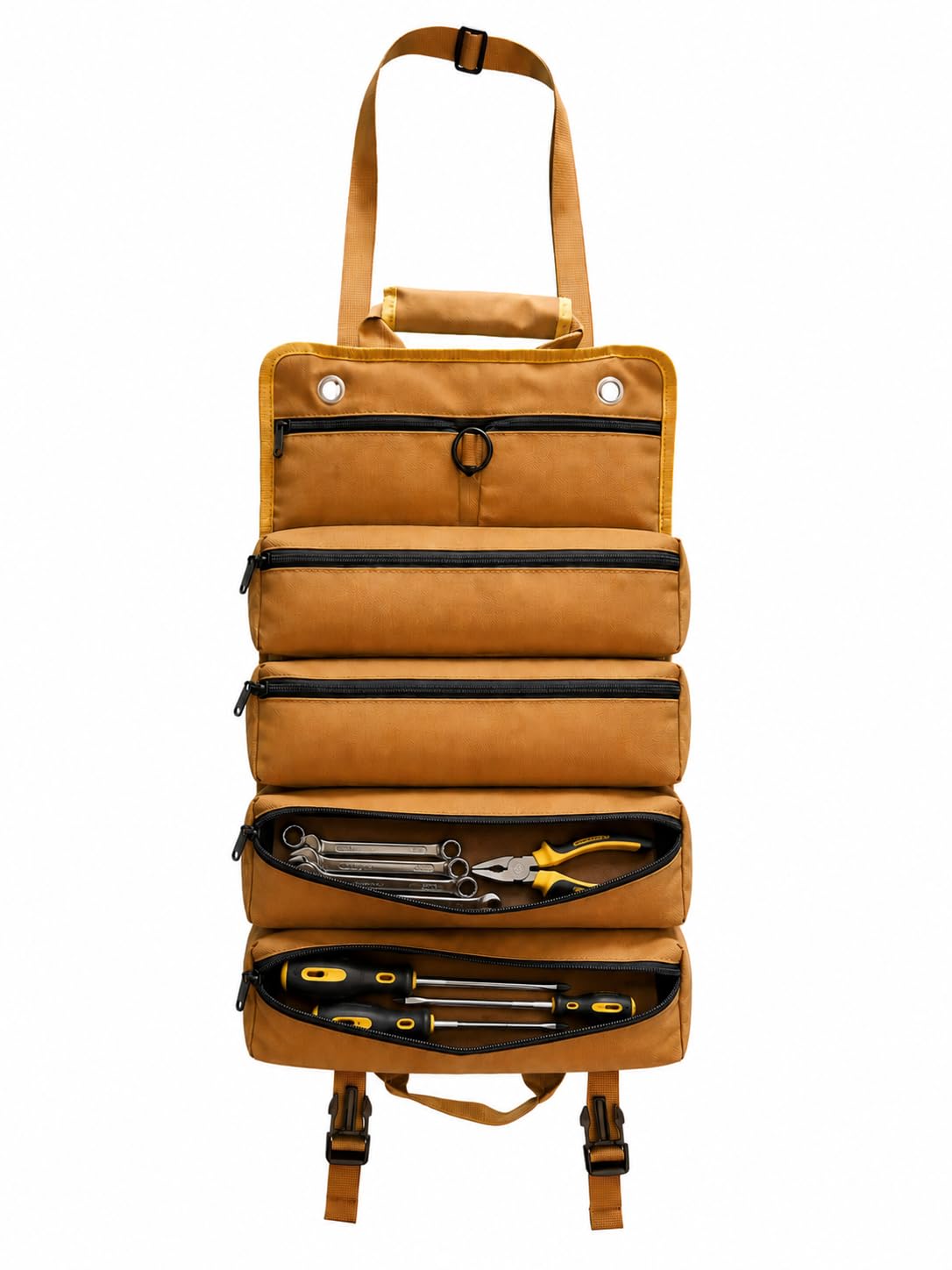 Sacoche à outils imperméable en nylon camel pour matériel de plombier